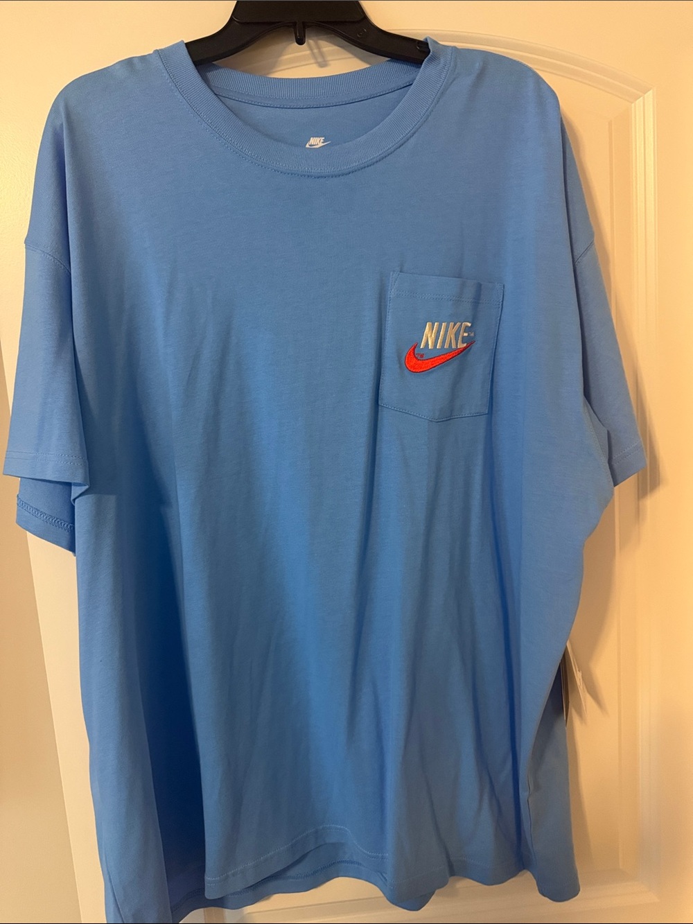 Nike Sky Blue Pocket Tee with Red Swoosh XXL